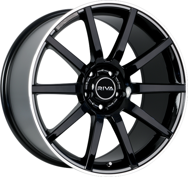 Informacin de RIVA BNZ, GLOSS BLACK W/ POLISHED LIP, 5X112, 19 x 9.5"